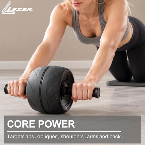Ab Wheel Exercise Wheel with Extra-Wide 5.5-Inch Rubber Tread for Core Training