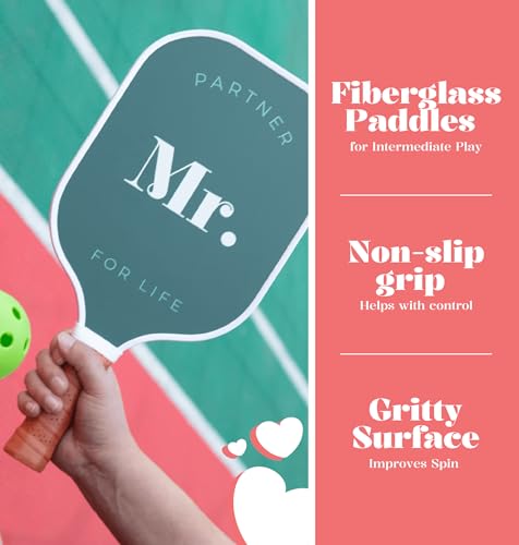 Mr & Mrs Pickleball Paddle Set - Engagement Gift for Couples - Variation of This Listing
