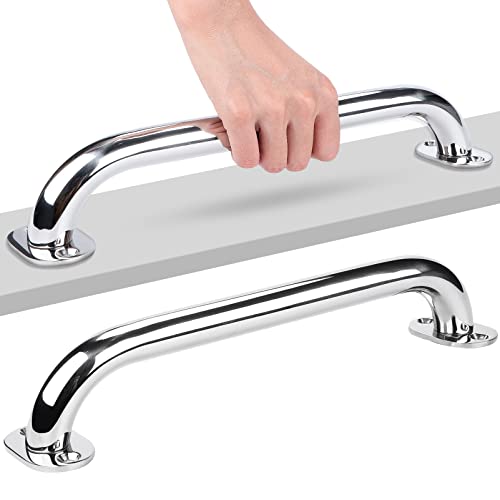 Heavy Duty Stainless Steel Boat Handrail 12 Inch Polished Marine Grab Handle - 2 Pack