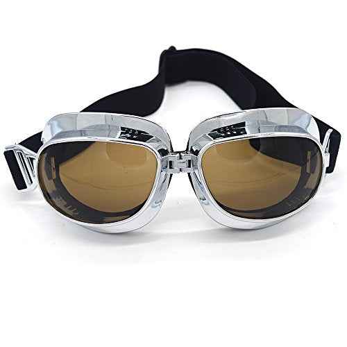 evomosa Motorcycle Goggles Vintage Pilot Goggles Retro Motocross Goggle Outdoor Eyewear Sports Glasses for Half Helmet