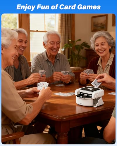 Rechargeable Card Shuffler for Poker, UNO & Bridge - Automatic with Removable Tray