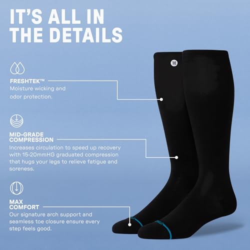 Stance Compression Socks for Men & Women - Large Black