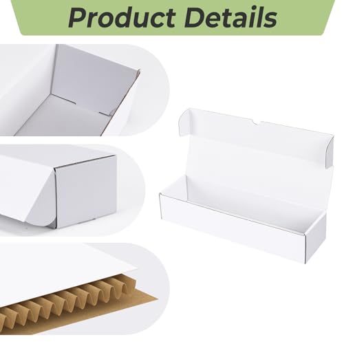 15 Pack White Trading Card Storage Boxes - Holds 400 Cards Each, 14.2x3.8x2.9 Inches