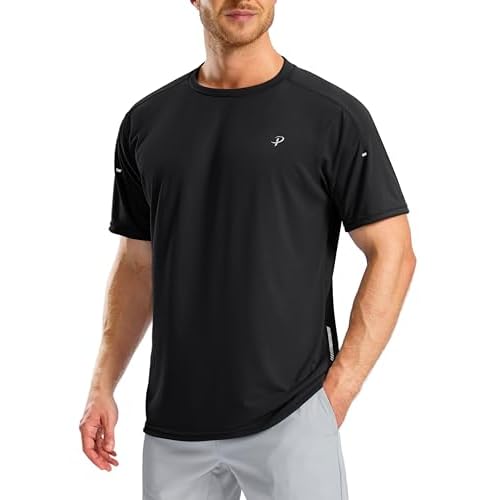 Pudolla Men's Workout Running T-Shirts Lightweight Quick Dry Athletic Gym Shirts for Men Short Sleeve Sport Tee Tops
