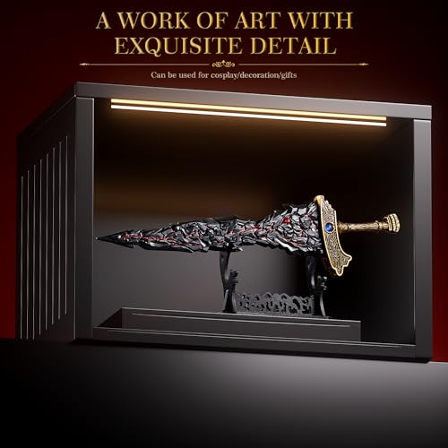 11.8-Inch Metal Collectible Sword from Elden Ring Maliketh's Black Blade Model - Display Stand Included