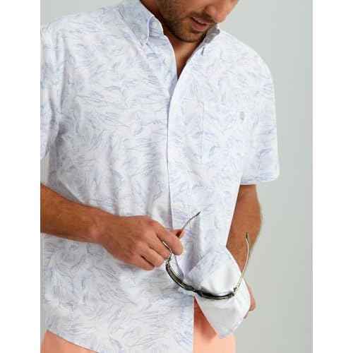 HUK Mens Kc Scott Patterned Kona Shirt, Performance Button Down Shirt