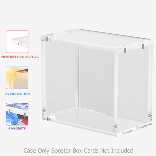 3-Pack Acrylic Booster Box Case with Magnetic Lid - UV & Dustproof, 8mm Thick