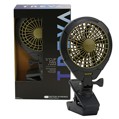 Battery Powered Clip Fan 2-Pack – 5-Inch Portable Desk & Stroller Fans