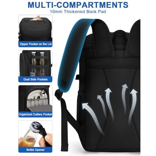 Cooler Backpack for Men Women Insulated Waterproof Backpack Cooler Leak Proof Cooler Bag Lightweight Lunch Backpack for Camping Beach Travel Picnic