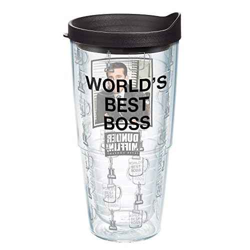 Tervis The Office Worlds Best Boss Made in USA Double Walled Insulated Tumbler Travel Cup Keeps Drinks Cold & Hot, 24oz, Classic