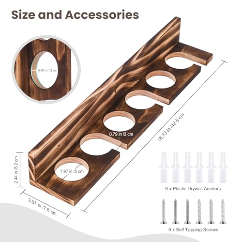 Wooden Fishing Rod Holder Wall & Ceiling Mount - Holds Up to 6 Rods, Tackle Storage Organization