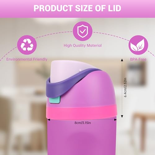 Replacement Lid for Owala Freesip, 2 PCS One Button Water Bottle Top Cap Compatible with OwalaFreesip 16oz 24oz 32oz 40oz, BPA-Free, No Water Leakage Replacement Accessories for Owala,Purple