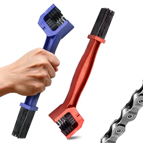 Motorcycle Chain Brush ? Durable Plastic Motorcycle Chain Cleaning Kit with Brush and Three-Sided Nylon Bristles for Fast and Effective Maintenance ? Supports Smooth Pedaling and Precise Gear Shifting