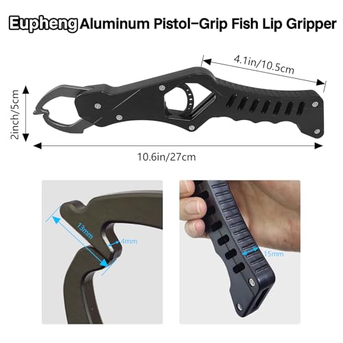 Blue Aluminum Fish Lip Gripper with Pistol Grip for Anglers