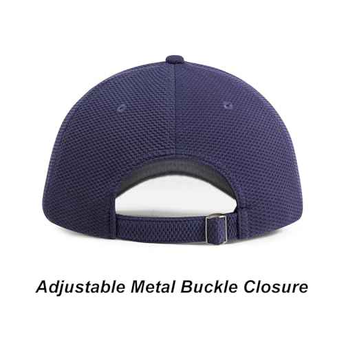 FEICUI Adjustable Mesh Back Baseball Cap for Men Structured Plain Design 6 Panel Sports Sun Hat