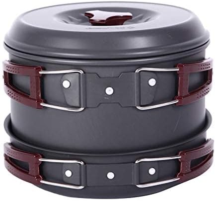 KingCamp 7/9/18Pcs Camping Cookware Mess Kit Camping Cooking Set Non-Stick Hard-Anodized Aluminum Camping Gear Camping Pots and Pans Set with Tableware for Outdoor Backpacking Hiking Picnic Backyard
