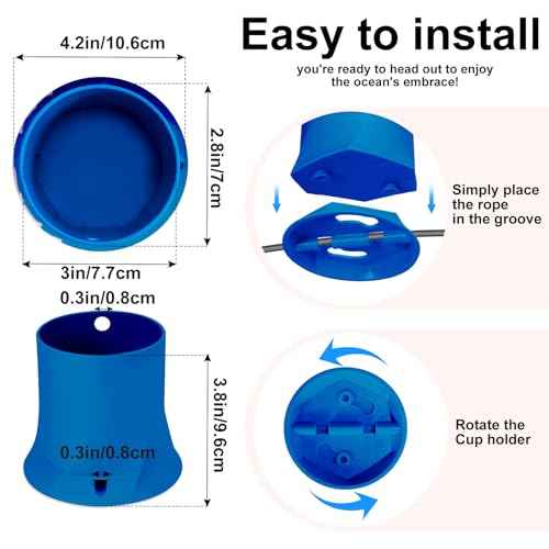 Paddle Board Cup Holder, Stand Up Paddle Board Accessory, Drink Holder Suitable for Types of Cup/Bottle/Drink (Navy Blue)