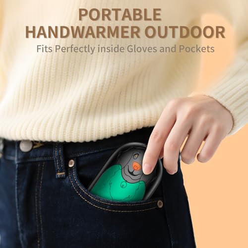 Hand Warmers Rechargeable 2 Pack, Pocket Hand Warmers with AI Control, 3-Temp Setting, 2x10 Hours Safe Heat, Electric Hand Warmers Fit Gloves for Skiing, Fishing, Hunting, Women Xmas Gifts