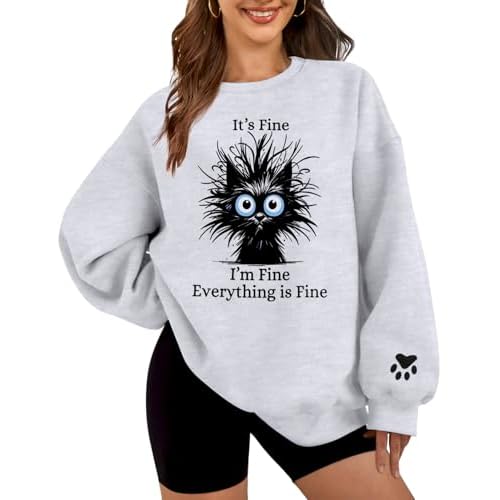 Womens Oversized Sweatshirts Fleece Hoodies Long Sleeve Crewneck Sweater Fall Fashion Solid Color Drop Shoulder Pullover Tops