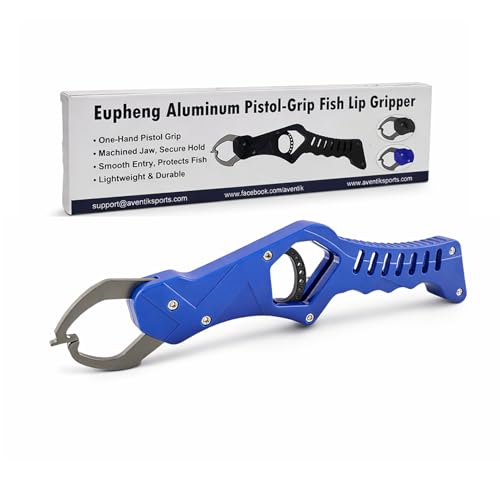 Blue Aluminum Fish Lip Gripper with Pistol Grip for Anglers