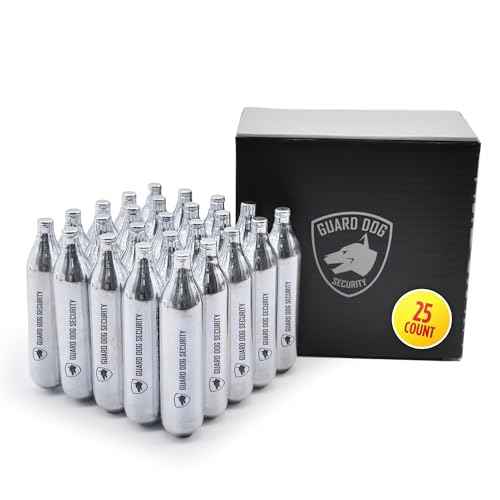Guard Dog Security 12 Gram Co2 Cartridges, Non-Threaded, CO2 cartridges BB Gun, CO2 BB Pistol, CO2 Airsoft Pistol, and CO2 Paintball Markers, Snug fit, Solid Seal