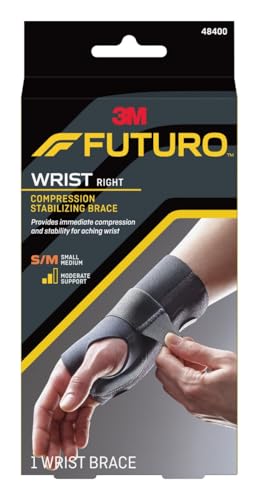 FUTURO Compression Wrist Brace Support, Breathable, Small/Medium - Left Hand