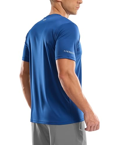 Men's UPF 50+ Sun Protection Swim Shirt Rash Guard - Medium Royal Blue