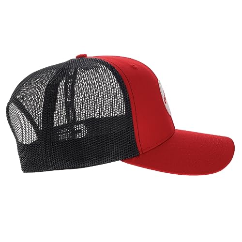 Red Trucker Hat Mens and Womens Mesh Back Baseball Cap with Snapback Closure