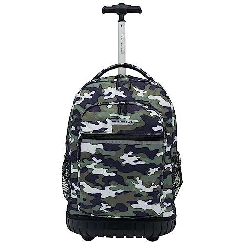 Travelers Club 18-Inch Camo Rolling Backpack with Shoulder Straps