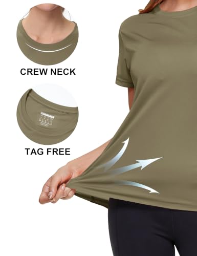 Women's Workout Tops Short Sleeve Rash Guard UPF 50+ Quick Dry Sun Protection Dull Cyan Medium