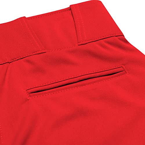 Women's Softball Pants - Low-Rise, Reinforced Knees, Small / Scarlet