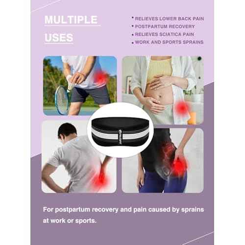 SI Belt for Men and Women ? Sacroiliac Pelvic Support for Lower Back, Hip, and Sciatica Pain Relief ? Adjustable Lumbar Brace for Pelvic Stability, Widened Design (Medium)