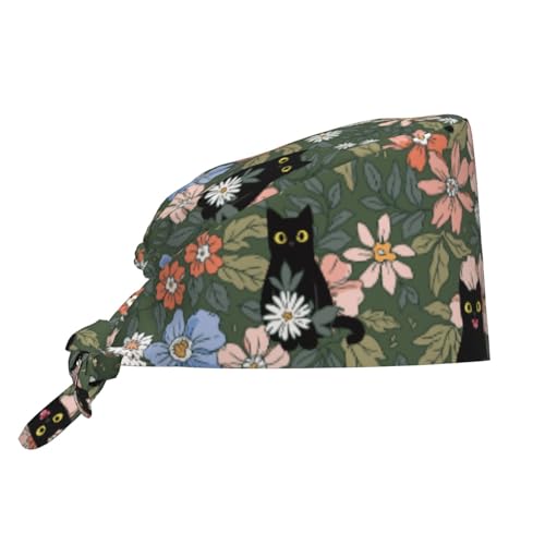 Working Cap, Scrub Cap with Sweatband, Adjustable Tie Back Hat Breathable Headgear for Women/Men