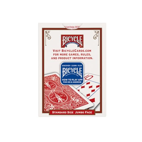Bicycle Jumbo Index Playing Cards 12 Pack - Large Print Poker Size - Red & Blue - Variation of THIS listing
