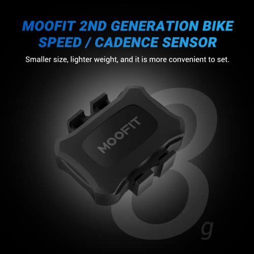 MOOFIT Speed/Cadence Sensor,ANT+ Bluetooth Cycling Cadence Sensor,Wireless RPM Sensor for Bicycle or Spin Bike,IP67 Speed and Cadence Sensor Compatible with Wahoo, Zwift, Openrider, Peloton