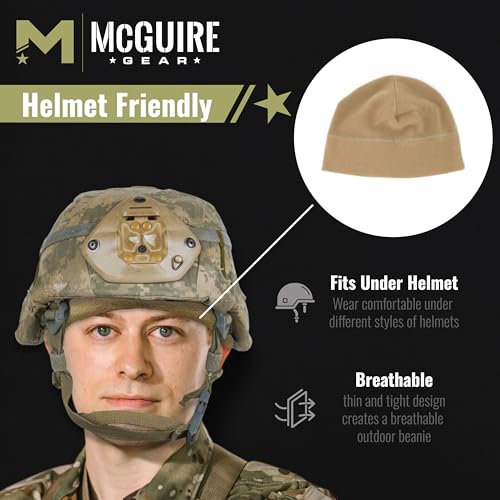 M MCGUIRE GEAR GI Polartec 100 Fleece Watch Cap Beanie, Lightweight Fitted Cap, Tactical Gear & Warm Winter Hat - Made in USA