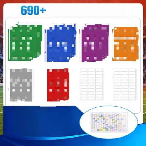 WishWeaver Blue Fantasy Football Draft Board Kit 2026-2027 with 690+ Labels