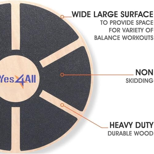 Yes4All Versatile Wooden Wobble Balance Board, Balance Trainer for Mobility Training, Standing Desk, Core Training, Exercise Balance Stability Trainer