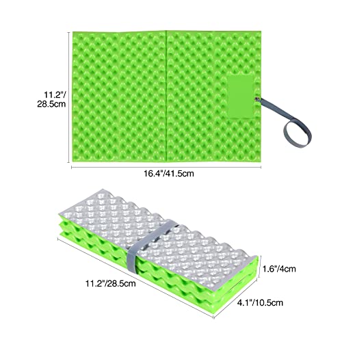 Redcamp 2-Pack Foldable Foam Hiking Seat Pads with Egg-Nest Support - Green