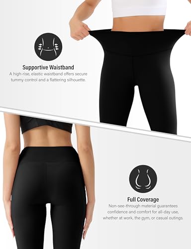 Full Length High Waisted Leggings for Women with Pockets, XX-Large, Purple - Buttery Soft Tummy Control Yoga Pants for Workout