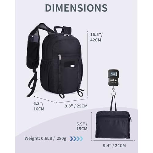 Blue Quartz 15L Small Hiking Backpack with Chest Pockets for Phone, Ultralight Hiking Daypack with Sternum Straps, Lightweight Foldable Packable Back Pack for Women Men(patent pending)