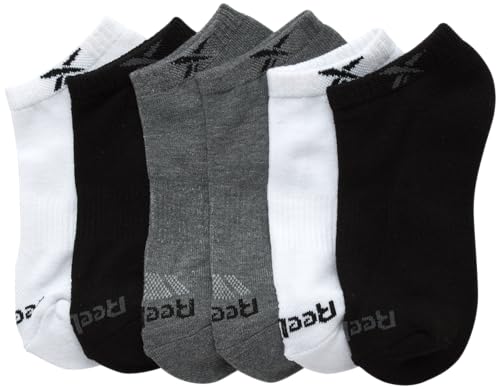 Reebok Boys Low Cut Socks 6-Pack Moisture-Wicking Cushioned Ankle Socks