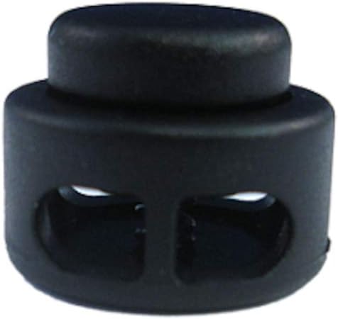 Paracord Planet Double Barrel Black Cord Lock Draw String Toggle Stopper (10 Pack)