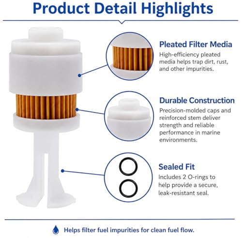 Marine Fuel Filter Element Replacement 2 Pack for Yamaha Mercury Suzuki Outboards
