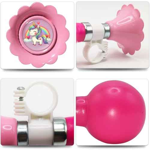 Kids Bike Horn, Cute Bicycle Handlebar Air Horn for Girls, Toddlers Universal Bike Accessories for Tricycle, Balance Bike, Scooter