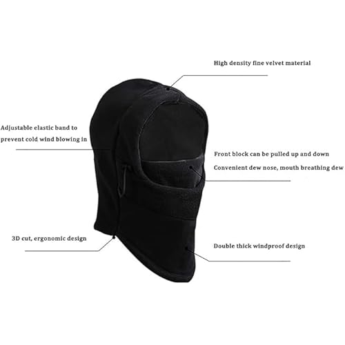 Balaclava Ski Mask 2 Pcs - Windproof Warmer Fleece Adjustable Winter Mask for Men Women