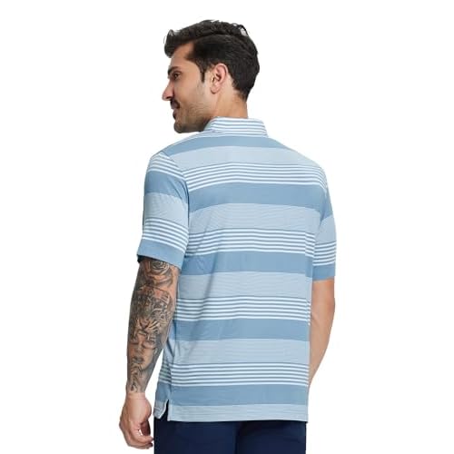 MICHEL ROUEN Mens Polo Shirts Heather Jacquard/Print/Striped Performance Moisture-Wicking Casual Collared Golf Shirts for Men