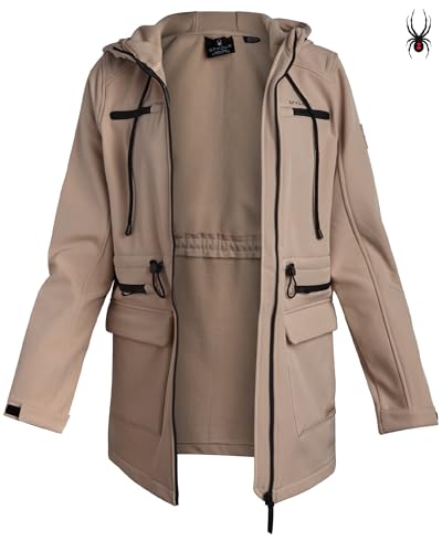 Women's Softshell Jacket Water Resistant Fleece Lined Clay Medium