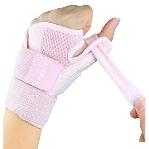Trigger Thumb Splint for Left Right Hand,Thumb Spica Support Brace Wrist Stabilizer for Pain, Carpal Tunnel, Sprains, Arthritis, Tendonitis, Tenosynovitis with Adjustable Strap for Men Women (Pink)