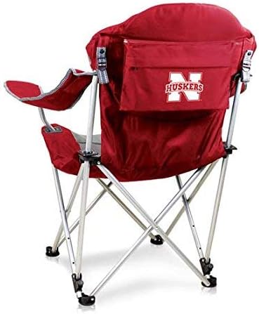 PICNIC TIME NCAA Arkansas Razorbacks Reclining Camp Chair - Beach Chair for Adults - Sports Chair with Carry Bag